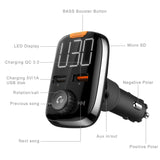 URQAT FM Transmitter Bluetooth Receiver Hands Free Car Kit Radio Adapter Car Charger with Bluetooth Car Mp3